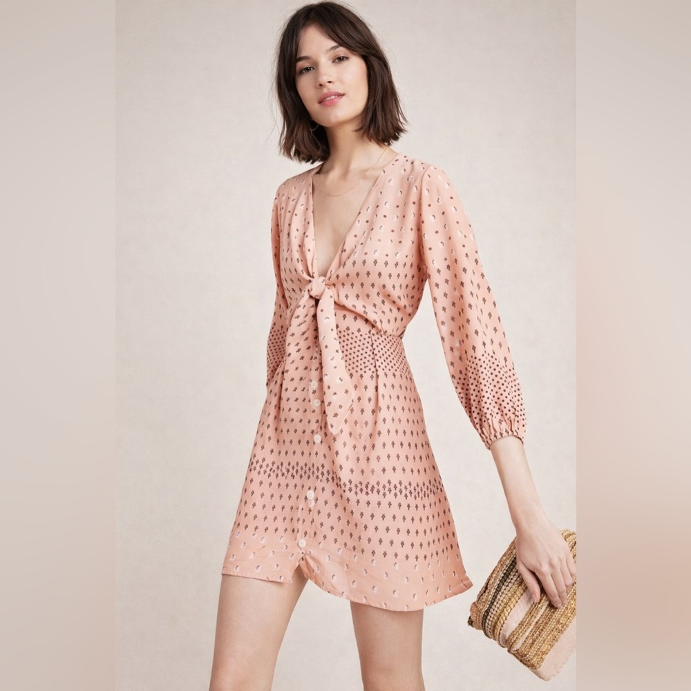 Faithfull The Brand x Anthropologie Trinidad Dress Mieke Print Size 4